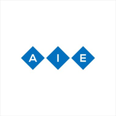 Beyaz arka planda AIE harf logosu tasarımı. AIE yaratıcı harf logosu konsepti. AIE harf tasarımı.