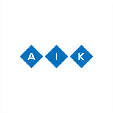 Beyaz arkaplanda AIK harf logosu tasarımı. AIK yaratıcı harflerin baş harfleri logo kavramı. AIK harf tasarımı.