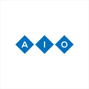 Beyaz arka planda AIO harfi logo tasarımı. AIO yaratıcı harflerin baş harfleri logo kavramı. AIO harf tasarımı.