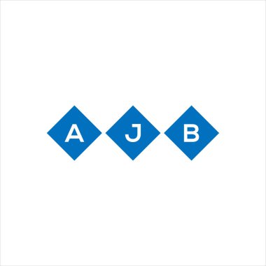 Beyaz arka planda AJB harfi logo tasarımı. AJB yaratıcı harflerin baş harfleri logo kavramı. AJB harf tasarımı.