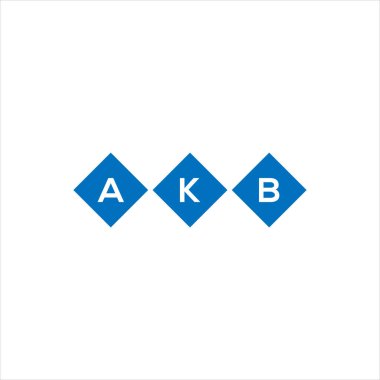 Beyaz arkaplandaki AKB harf logosu tasarımı. Namı diğer yaratıcı harflerin baş harfleri logo konsepti. AKB harf tasarımı.