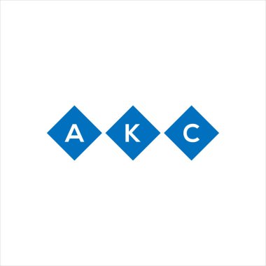 Beyaz arkaplanda AKC harf logosu tasarımı. AKC yaratıcı harflerin baş harfleri logo kavramı. AKC harf tasarımı.