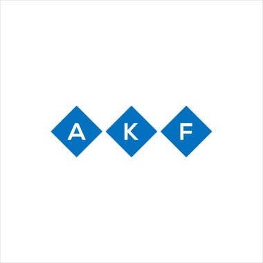 Beyaz arkaplanda AKF harf logosu tasarımı. AKF yaratıcı harflerin baş harfleri logo kavramı. AKF harf tasarımı.