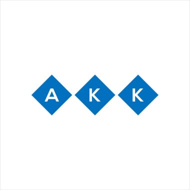 Beyaz arkaplanda diğer adıyla harf logosu tasarımı. Nam-ı diğer yaratıcı harflerin baş harfleri logo konsepti. AKK harf tasarımı.