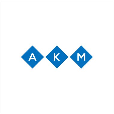 Beyaz arkaplanda AKM harf logosu tasarımı. AKM yaratıcı harflerin baş harfleri logo kavramı. AKM harf tasarımı.