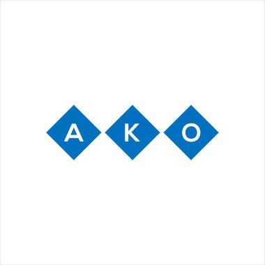 Beyaz arka planda AKO harf logosu tasarımı. AKO yaratıcı harflerin baş harfleri logo kavramı. AKO harf tasarımı.