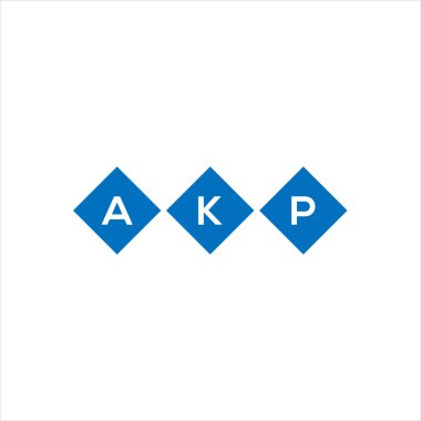 Beyaz arka planda AKP harfi logo tasarımı. AKP yaratıcı harflerin baş harfleri logo konsepti. AKP mektup tasarımı.