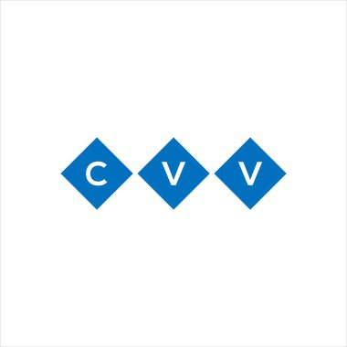 Beyaz arka planda CVV harf logosu tasarımı. CVV yaratıcı harflerin baş harfleri logo kavramı. CVV harf tasarımı.