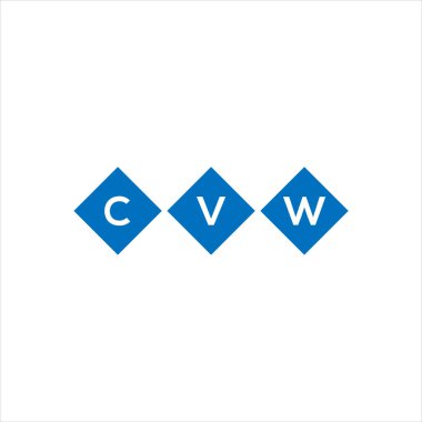 Beyaz arka planda CVW harf logosu tasarımı. CVW yaratıcı harflerin baş harfleri logo kavramı. CVW harf tasarımı.