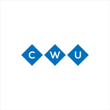 Beyaz arka planda CWU harf logosu tasarımı. CWU yaratıcı harf logosu konsepti. İşlemci harf tasarımı.