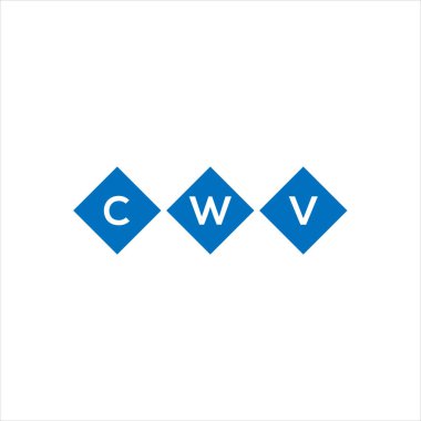 Beyaz arka planda CWV harf logosu tasarımı. CWV yaratıcı harflerin baş harfleri logo kavramı. CWV harf tasarımı.
