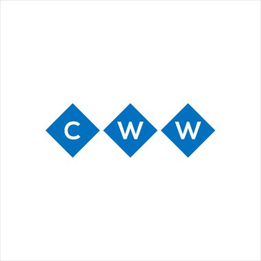 Beyaz arka planda CWW harf logosu tasarımı. CWW yaratıcı harflerin baş harfleri logo kavramı. CWW harf tasarımı.