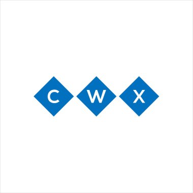 Beyaz arkaplanda CWX harfli logo tasarımı. CWX yaratıcı harflerin baş harfleri logo kavramı. CWX harf tasarımı.