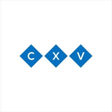 Beyaz arkaplanda CXV harf logosu tasarımı. CXV yaratıcı harflerin baş harfleri logo kavramı. CXV harf tasarımı.