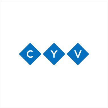 Beyaz arka planda CYV harf logosu tasarımı. CYV yaratıcı harflerin baş harfleri logo kavramı. CYV harf tasarımı.