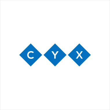 Beyaz arkaplanda CYX harf logosu tasarımı. CYX yaratıcı harflerin baş harfleri logo kavramı. CYX harf tasarımı.