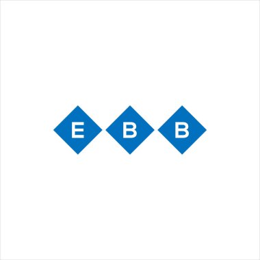 Beyaz arkaplanda EBB harfi logo tasarımı. EBB yaratıcı harflerin baş harfleri logo kavramı. EBB harf tasarımı.