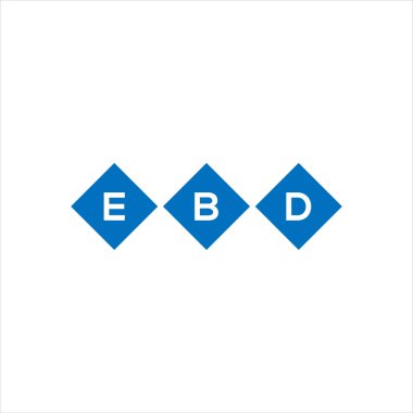 Beyaz arka planda EBD harf logosu tasarımı. EBD yaratıcı harflerin baş harfleri logo kavramı. EBD harf tasarımı.