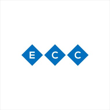 Beyaz arka planda ECC harf logosu tasarımı. ECC yaratıcı harflerin baş harfleri logo kavramı. ECC harf tasarımı.