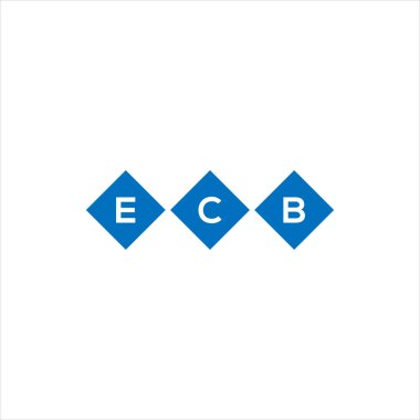 Beyaz arka planda ECB harf logosu tasarımı. ECB yaratıcı harflerin baş harfleri logo kavramı. ECB harf tasarımı.