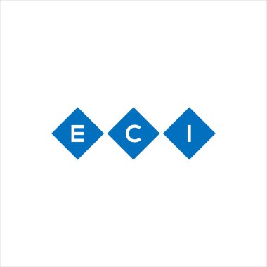 Beyaz arka planda ECI harf logosu tasarımı. ECI yaratıcı harflerin baş harfleri logo kavramı. ECI harf tasarımı.