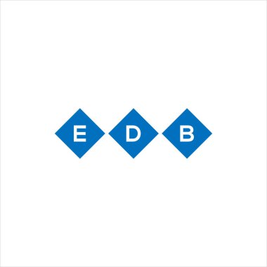 Beyaz arka planda EDB harfi logo tasarımı. EDB yaratıcı harflerin baş harfleri logo kavramı. EDB harf tasarımı.