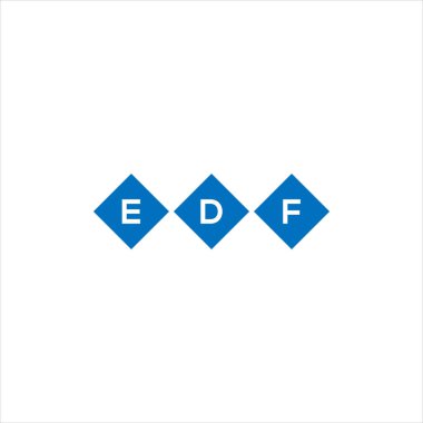 Beyaz arka planda EDF harf logosu tasarımı. EDF yaratıcı harflerin baş harfleri logo kavramı. EDF harf tasarımı.