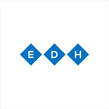 Beyaz arka planda EDH harf logosu tasarımı. EDH yaratıcı harflerin baş harfleri logo kavramı. EDH harf tasarımı.