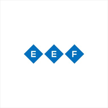 Beyaz arkaplanda EEF harf logosu tasarımı. EEF yaratıcı harflerin baş harfleri logo kavramı. EEF harf tasarımı.