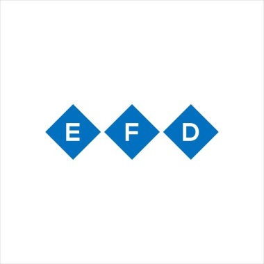 Beyaz arka planda EFD harf logosu tasarımı. EFD yaratıcı harflerin baş harfleri logo kavramı. EFD harf tasarımı.