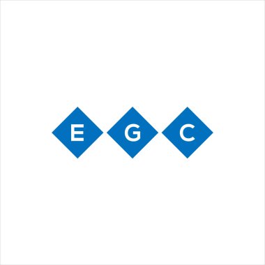 Beyaz arkaplanda EGC harf logosu tasarımı. EGC yaratıcı harflerin baş harfleri logo kavramı. EGC harf tasarımı.