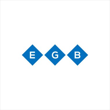 Beyaz arka planda EGB harf logosu tasarımı. EGB yaratıcı harfler logosu konsepti. EGB harf tasarımı.