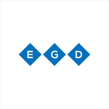 Beyaz arka planda EGD harf logosu tasarımı. EGD yaratıcı harflerin baş harfleri logo kavramı. EGD harf tasarımı.