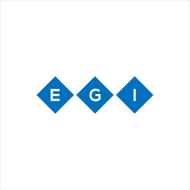 Beyaz arka planda EGI harf logosu tasarımı. EGI yaratıcı harfler logosu konsepti. EGI harf tasarımı.