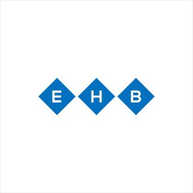 Beyaz arkaplanda EHB harf logosu tasarımı. EHB yaratıcı harflerin baş harfleri logo kavramı. EHB harf tasarımı.