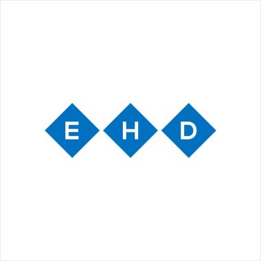 Beyaz arkaplanda EHD harf logosu tasarımı. EHD yaratıcı harflerin baş harfleri logo kavramı. EHD harf tasarımı.
