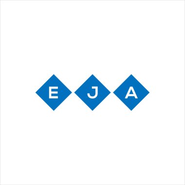 Beyaz arka planda EJA harf logosu tasarımı. EJA yaratıcı harflerin baş harfleri logo kavramı. EJA harf tasarımı.