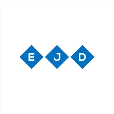 Beyaz arka planda EJD harf logosu tasarımı. EJD yaratıcı harflerin baş harfleri logo kavramı. EJD harf tasarımı.