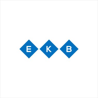 Beyaz arka planda EKB harf logosu tasarımı. EKB yaratıcı harflerin baş harfleri logo kavramı. EKB harf tasarımı.