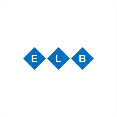 Beyaz arka planda ELB harfi logo tasarımı. ELB yaratıcı harflerin baş harfleri logo konsepti. ELB harf tasarımı.