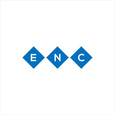 Beyaz arka planda ENC harf logosu tasarımı. ENC yaratıcı harflerin baş harfleri logo kavramı. ENC harf tasarımı.