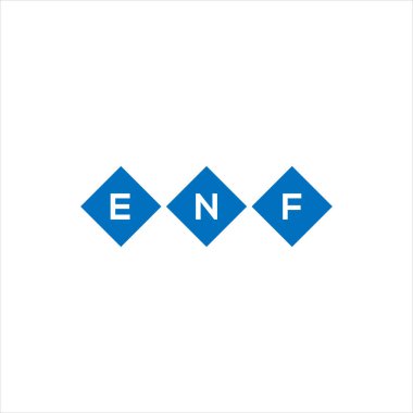 Beyaz arkaplanda ENF harf logosu tasarımı. ENF yaratıcı harflerin baş harfleri logo kavramı. ENF harf tasarımı.