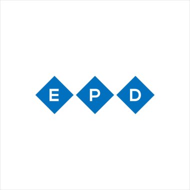 Beyaz arka planda EPD mektup logosu tasarımı. EPD yaratıcı harflerin baş harfleri logo konsepti. EPD mektup tasarımı.