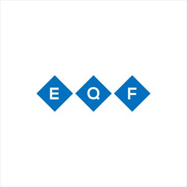 Beyaz arkaplanda EQF harf logosu tasarımı. EQF yaratıcı harflerin baş harfleri logo kavramı. EQF harf tasarımı.