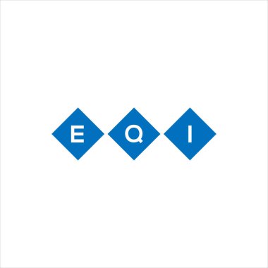 Beyaz arka planda EQI harf logosu tasarımı. EQI yaratıcı harf logosu konsepti. EQI harf tasarımı.
