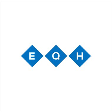 Beyaz arkaplanda EQH harf logosu tasarımı. EQH yaratıcı harflerin baş harfleri logo kavramı. EQH harf tasarımı.