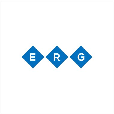 Beyaz arka planda ERG harf logosu tasarımı. ERG yaratıcı harflerin baş harfleri logo kavramı. ERG harf tasarımı.