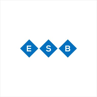 Beyaz arka planda ESB harfi logo tasarımı. ESB yaratıcı harflerin baş harfleri logo kavramı. ESB harf tasarımı.