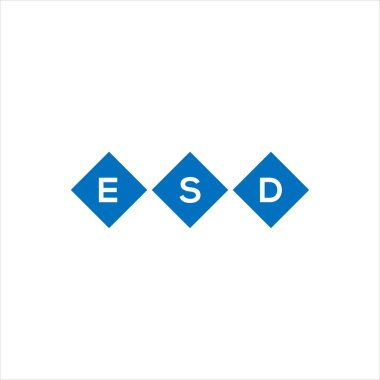 Beyaz arka planda ESD harf logosu tasarımı. ESD yaratıcı harflerin baş harfleri logo kavramı. ESD harf tasarımı.