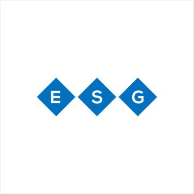 Beyaz arka planda ESG harfi logo tasarımı. ESG yaratıcı harflerin baş harfleri logo kavramı. ESG harf tasarımı.